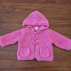 Childrens Place Girls Pink Knit Fleece Lined Sweater Size 12M